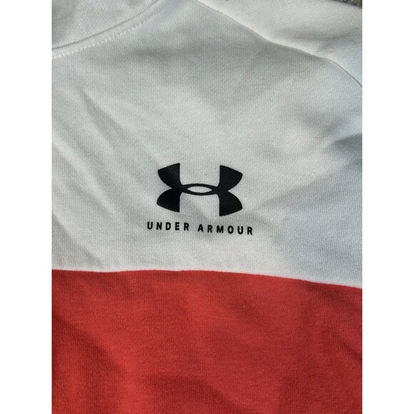 Under Armour Hoodie Womens Medium Pink Sweatshirt Sweater Loose Spell Out A9* - Picture 2 of 7